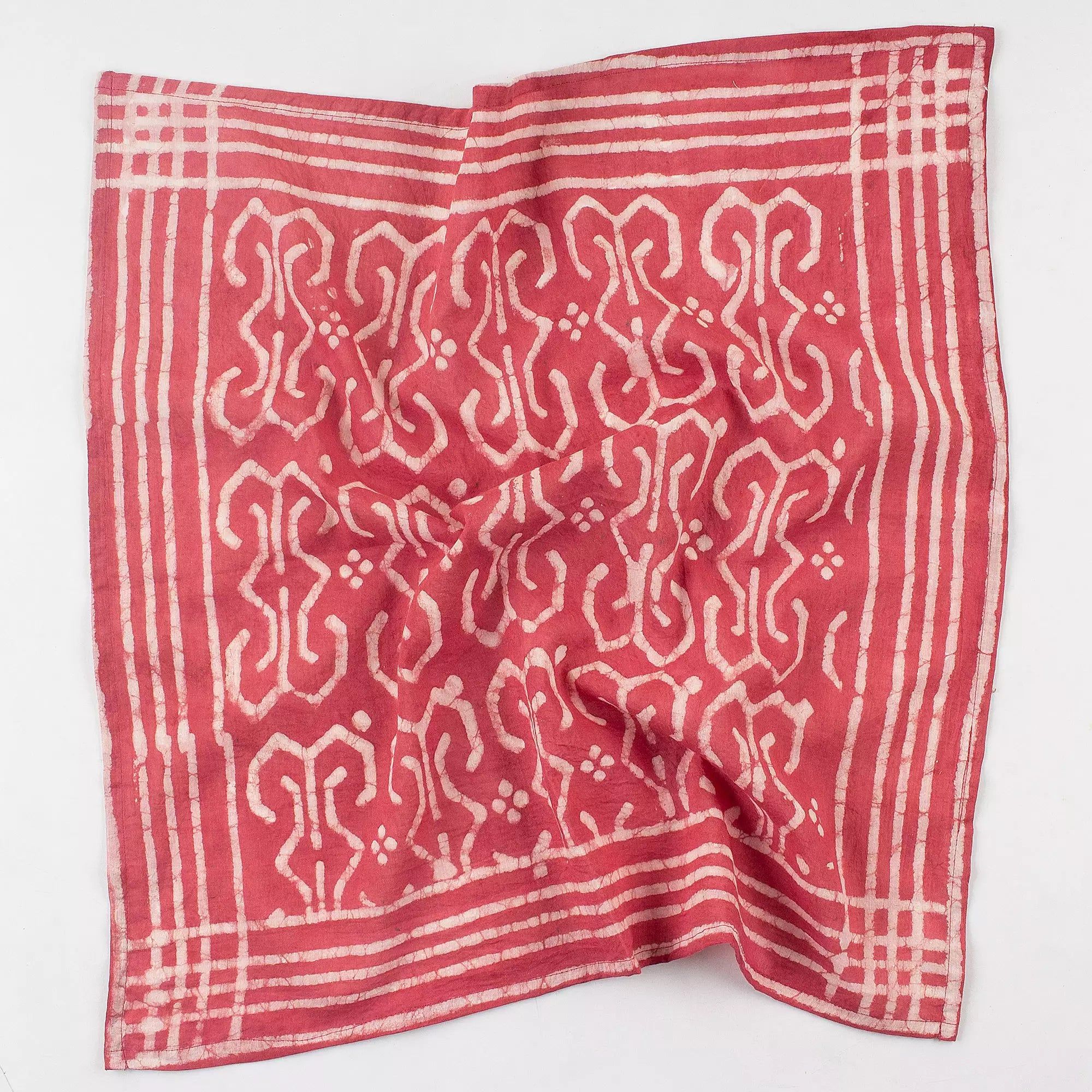 Red Cotton Hand Block Print Bandana for Women & Men 614